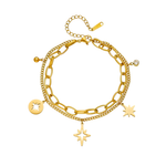 Bracelet multi-chaînes avec breloques étoiles